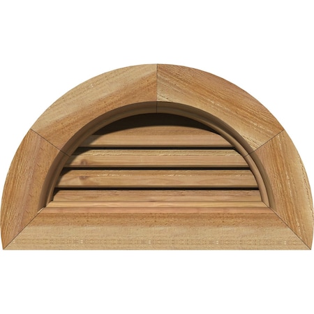 Half Round Gable Vent Functional, Western Red Cedar Gable Vent W/Brick Mould Face Frame, 36W X 18H